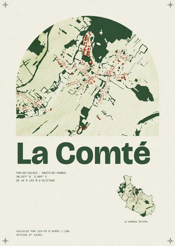 Affiche de La Comté, calculée par 123-fr d'après l'IGN