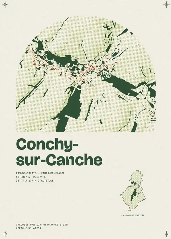 Affiche de Conchy-sur-Canche, calculée par 123-fr d'après l'IGN