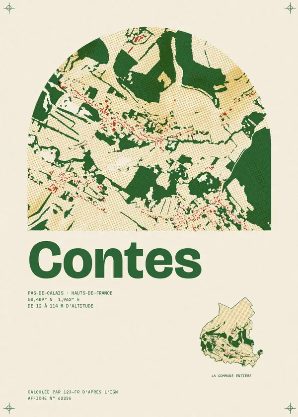Affiche de Contes, calculée par 123-fr d'après l'IGN
