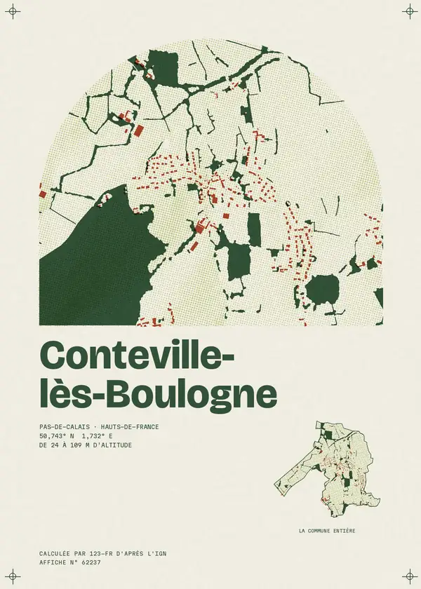 Affiche de Conteville-lès-Boulogne, calculée par 123-fr d'après l'IGN