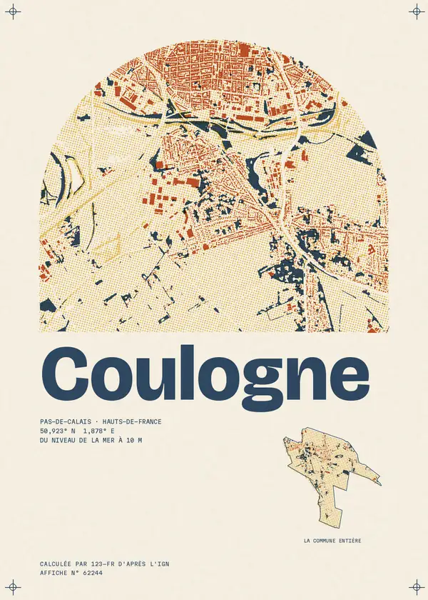 Affiche de Coulogne, calculée par 123-fr d'après l'IGN