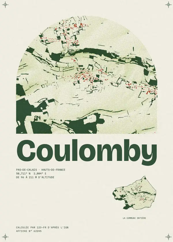 Affiche de Coulomby, calculée par 123-fr d'après l'IGN
