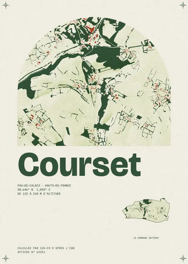 Affiche de Courset, calculée par 123-fr d'après l'IGN