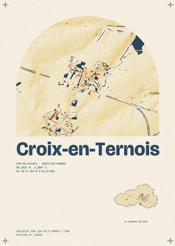 Affiche de Croix-en-Ternois, calculée par 123-fr d'après l'IGN