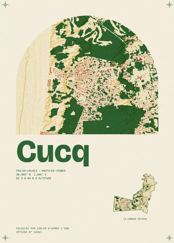 Affiche de Cucq, calculée par 123-fr d'après l'IGN