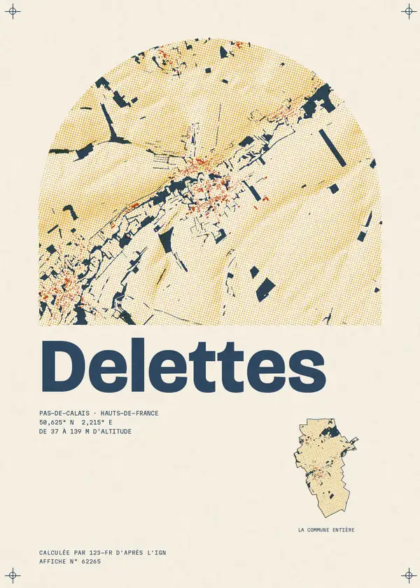 Affiche de Delettes, calculée par 123-fr d'après l'IGN