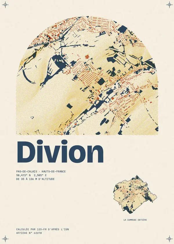Affiche de Divion, calculée par 123-fr d'après l'IGN