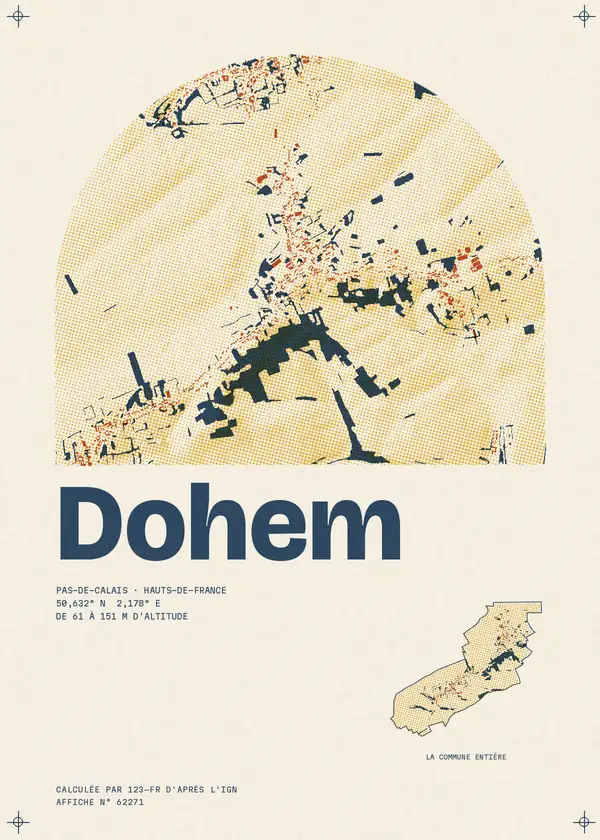 Affiche de Dohem, calculée par 123-fr d'après l'IGN