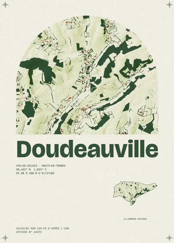 Affiche de Doudeauville, calculée par 123-fr d'après l'IGN