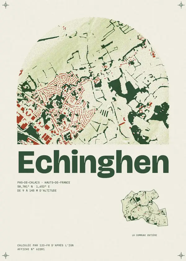 Affiche de Echinghen, calculée par 123-fr d'après l'IGN