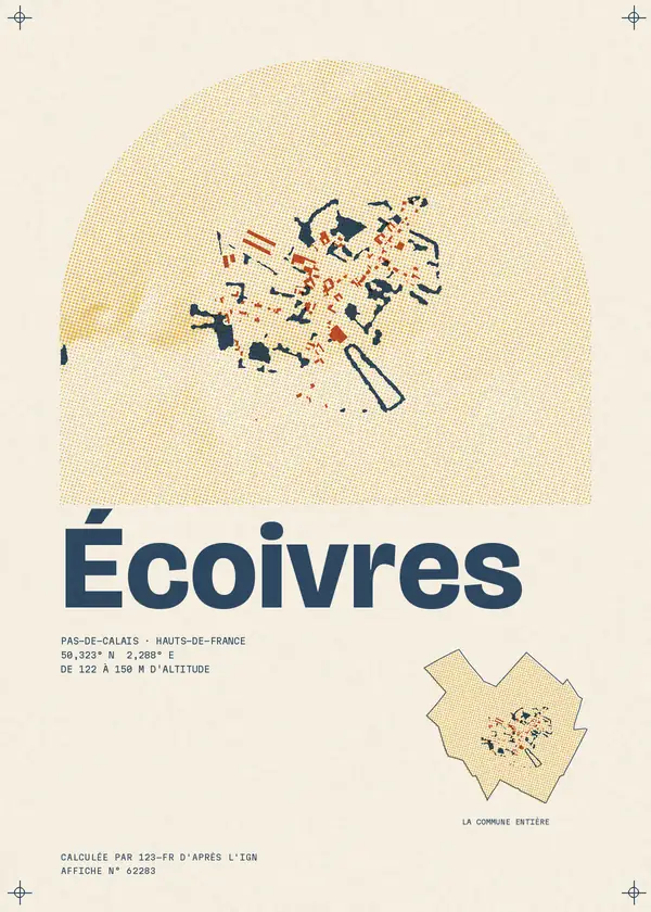 Affiche de Écoivres, calculée par 123-fr d'après l'IGN