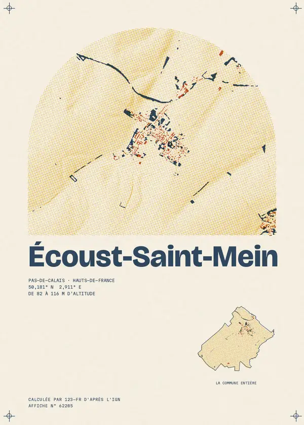 Affiche de Écoust-Saint-Mein, calculée par 123-fr d'après l'IGN