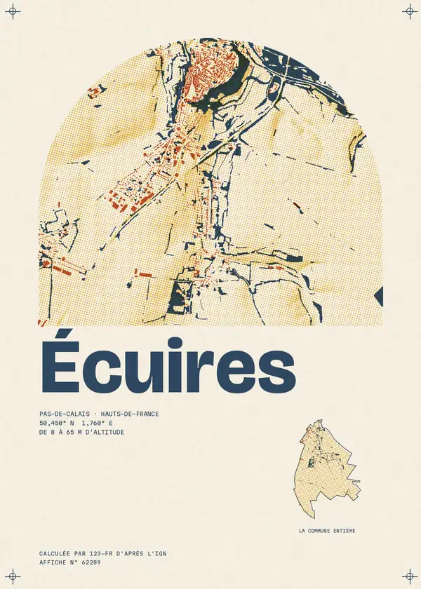 Affiche de Écuires, calculée par 123-fr d'après l'IGN