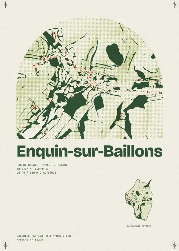 Affiche de Enquin-sur-Baillons, calculée par 123-fr d'après l'IGN