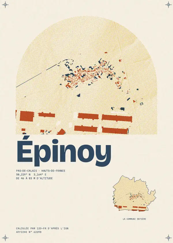 Affiche de Épinoy, calculée par 123-fr d'après l'IGN
