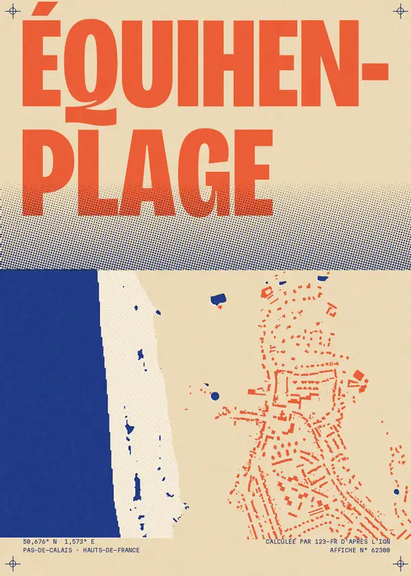 Affiche de Équihen-Plage, calculée par 123-fr d'après l'IGN
