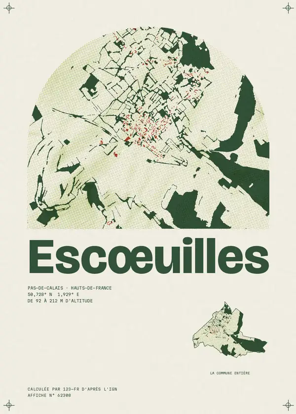Affiche de Escœuilles, calculée par 123-fr d'après l'IGN