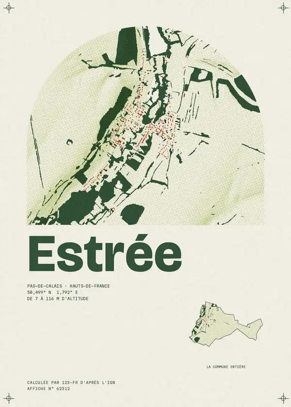 Affiche de Estrée, calculée par 123-fr d'après l'IGN