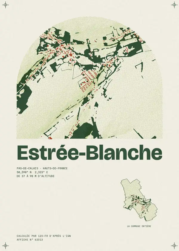 Affiche de Estrée-Blanche, calculée par 123-fr d'après l'IGN