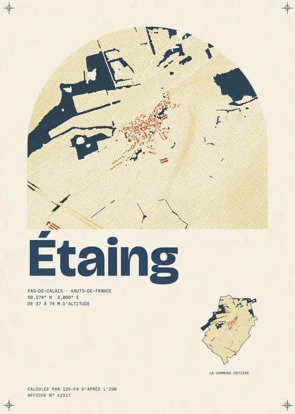 Affiche de Étaing, calculée par 123-fr d'après l'IGN