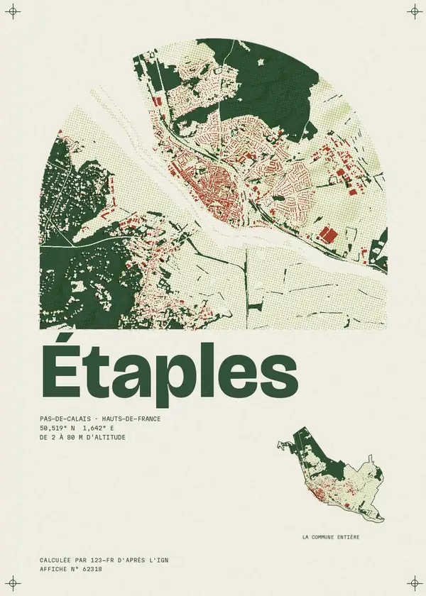 Affiche de Étaples, calculée par 123-fr d'après l'IGN