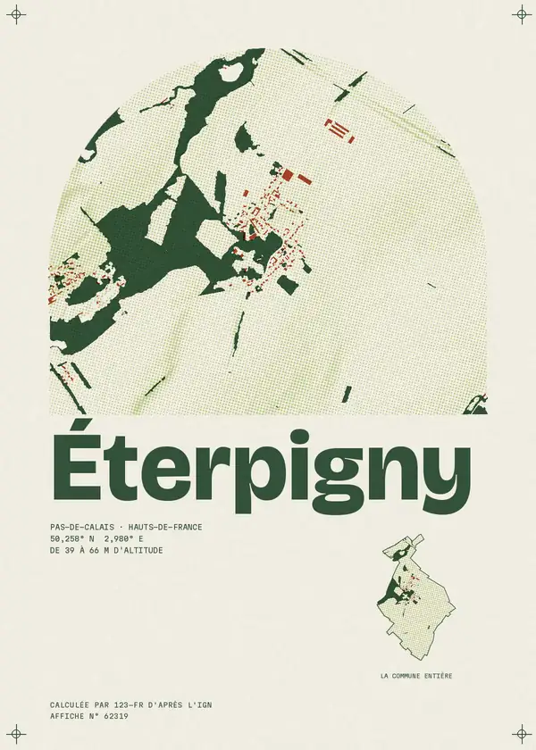 Affiche de Éterpigny, calculée par 123-fr d'après l'IGN