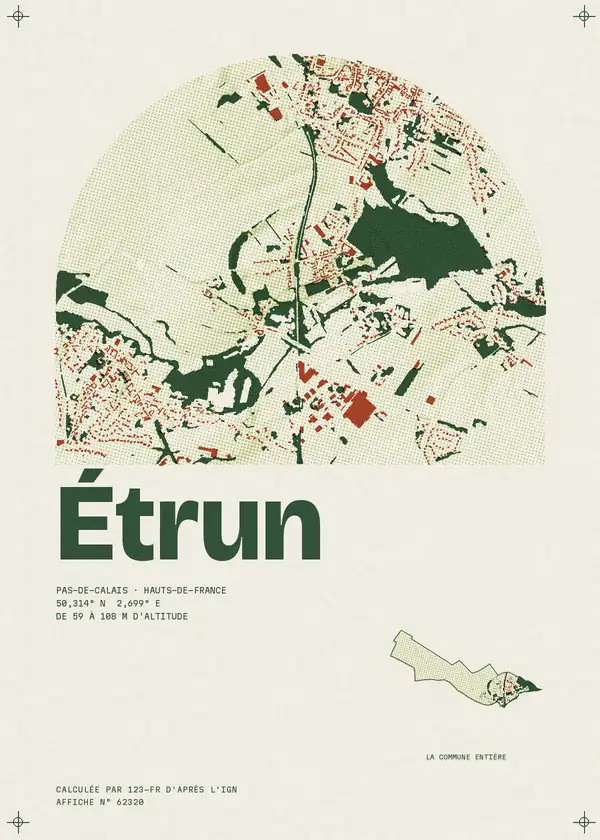 Affiche de Étrun, calculée par 123-fr d'après l'IGN