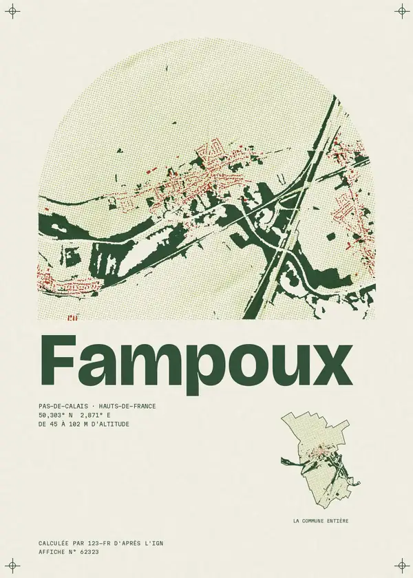 Affiche de Fampoux, calculée par 123-fr d'après l'IGN