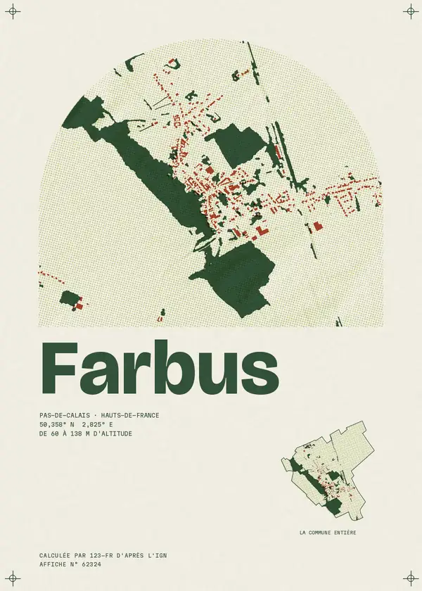 Affiche de Farbus, calculée par 123-fr d'après l'IGN