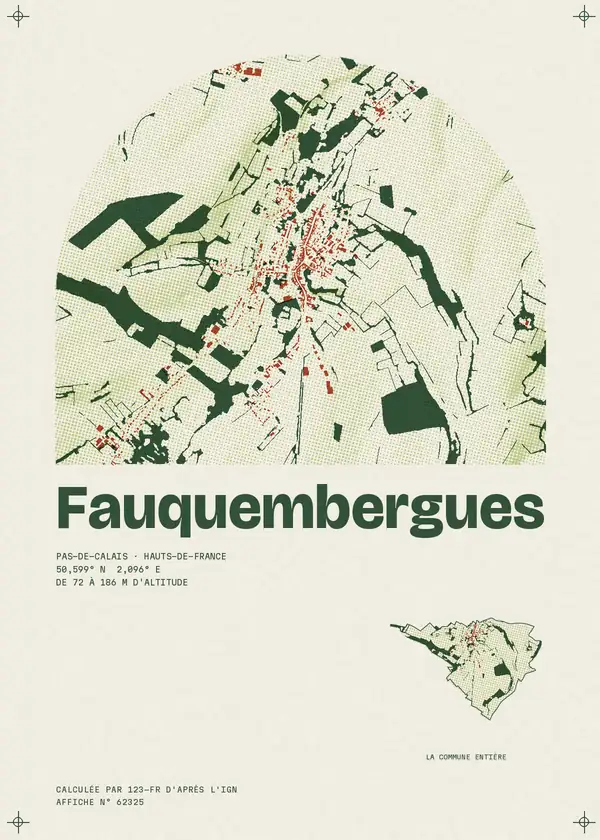 Affiche de Fauquembergues, calculée par 123-fr d'après l'IGN