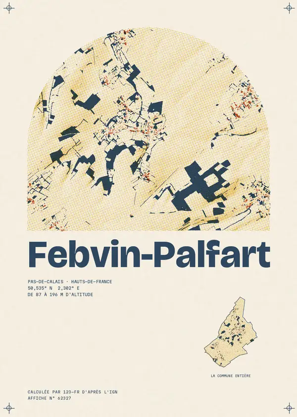 Affiche de Febvin-Palfart, calculée par 123-fr d'après l'IGN