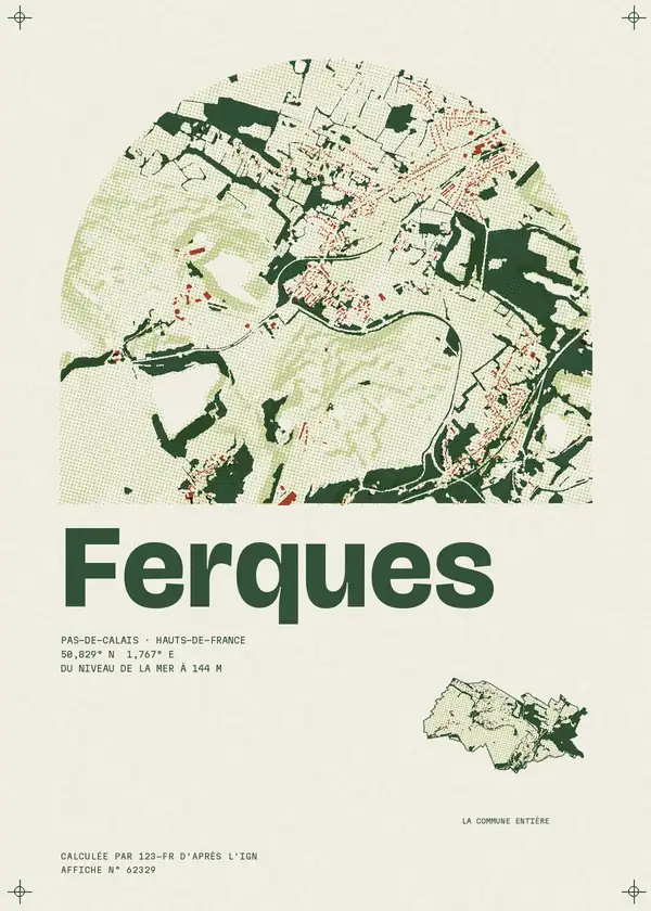 Affiche de Ferques, calculée par 123-fr d'après l'IGN