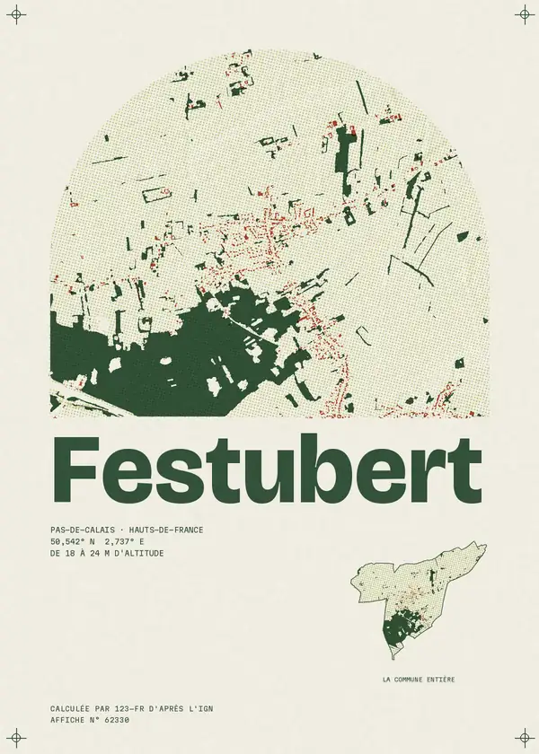 Affiche de Festubert, calculée par 123-fr d'après l'IGN