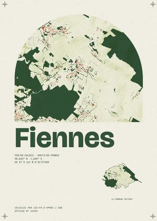 Affiche de Fiennes, calculée par 123-fr d'après l'IGN