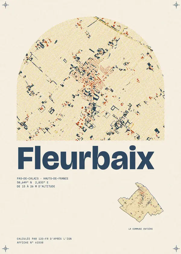 Affiche de Fleurbaix, calculée par 123-fr d'après l'IGN