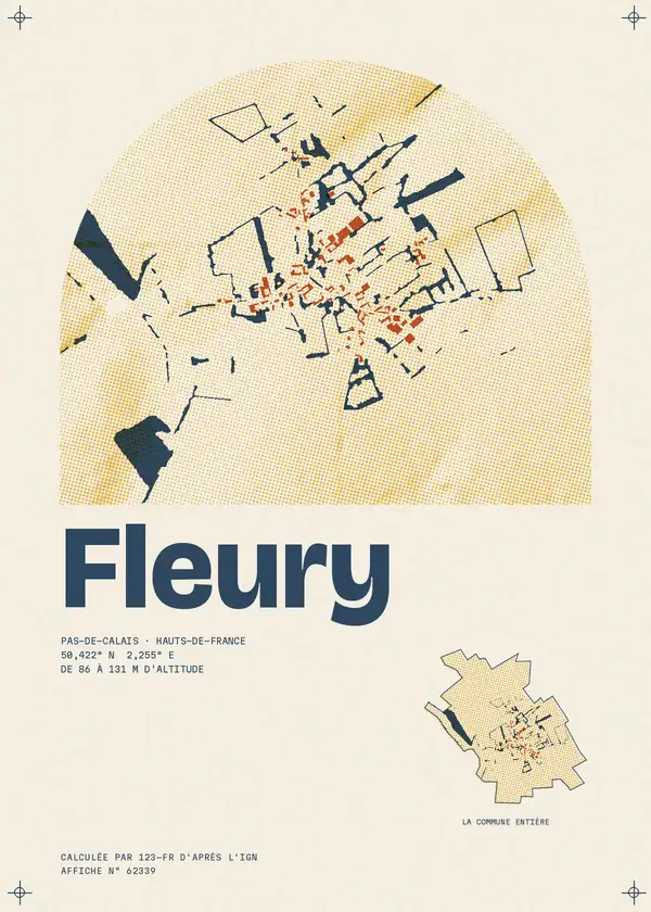 Affiche de Fleury, calculée par 123-fr d'après l'IGN
