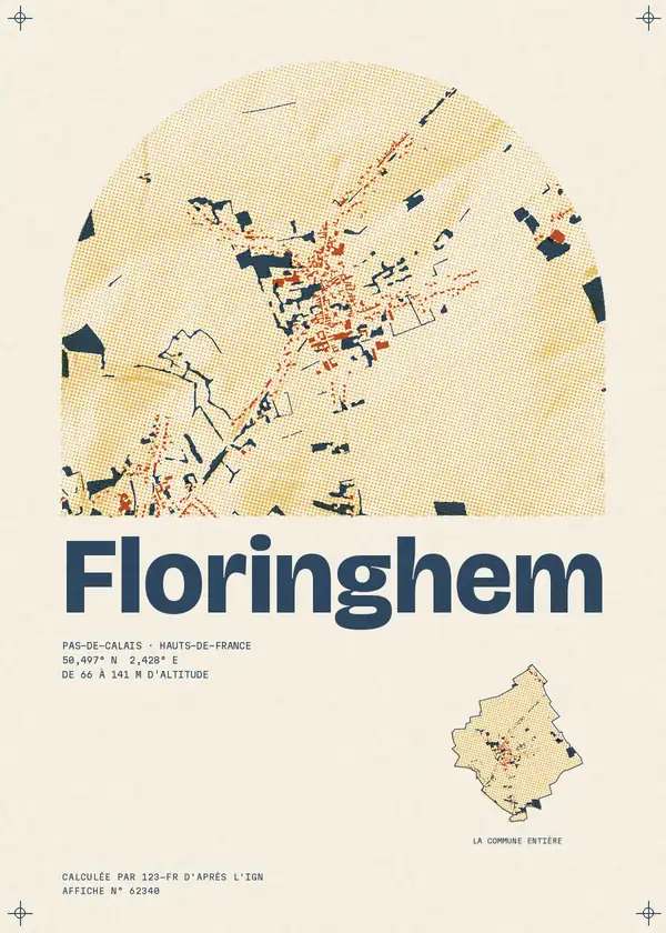 Affiche de Floringhem, calculée par 123-fr d'après l'IGN