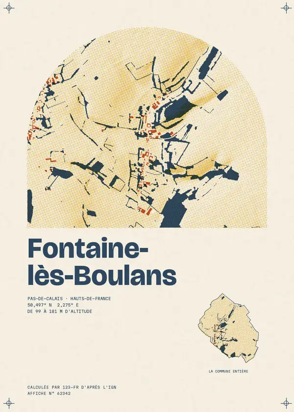 Affiche de Fontaine-lès-Boulans, calculée par 123-fr d'après l'IGN