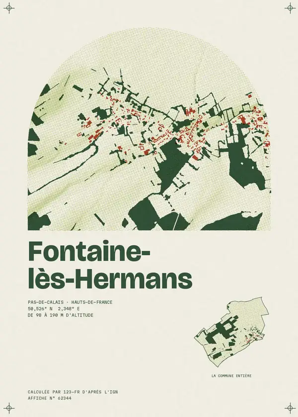 Affiche de Fontaine-lès-Hermans, calculée par 123-fr d'après l'IGN