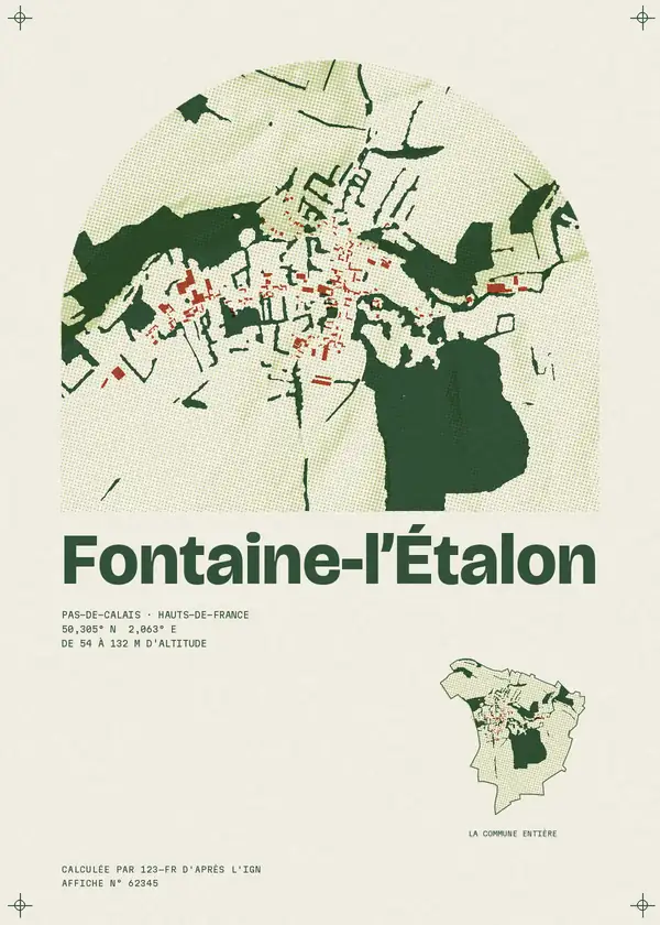 Affiche de Fontaine-l'Étalon, calculée par 123-fr d'après l'IGN