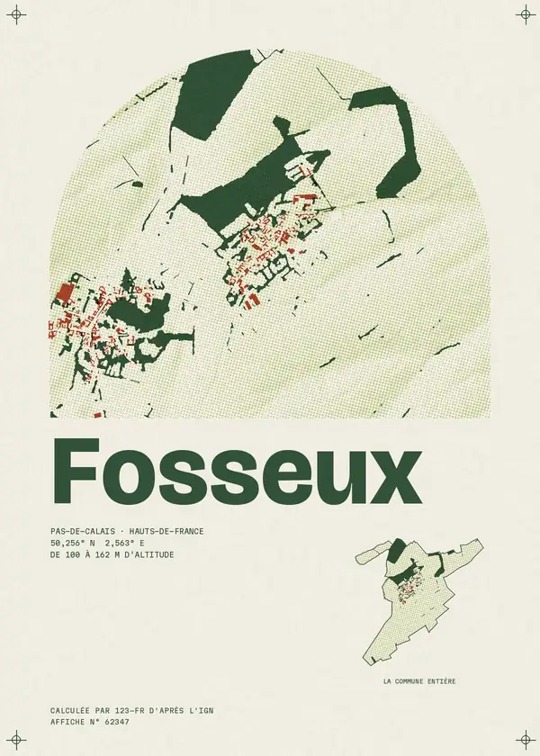 Affiche de Fosseux, calculée par 123-fr d'après l'IGN