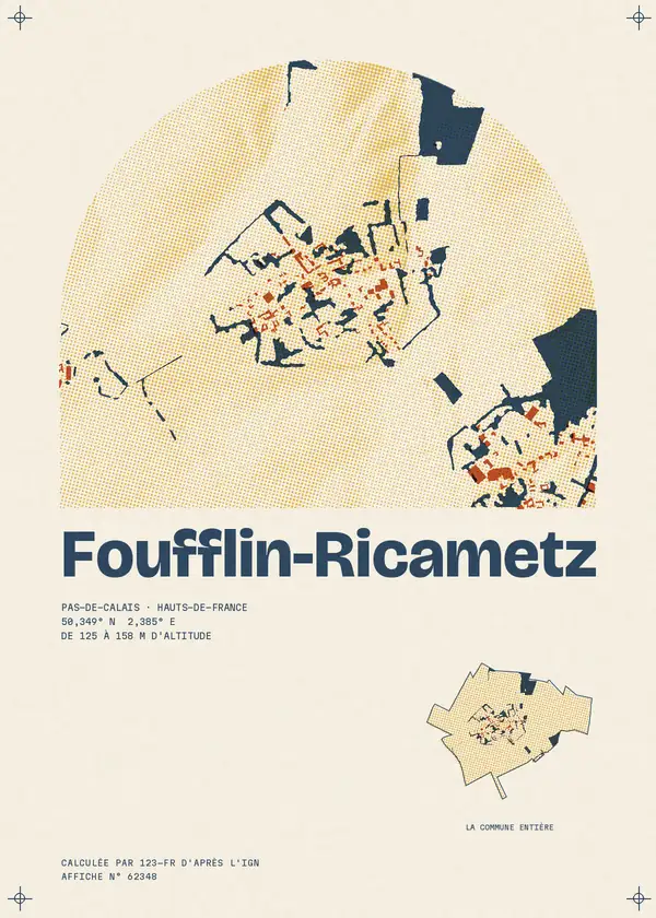 Affiche de Foufflin-Ricametz, calculée par 123-fr d'après l'IGN