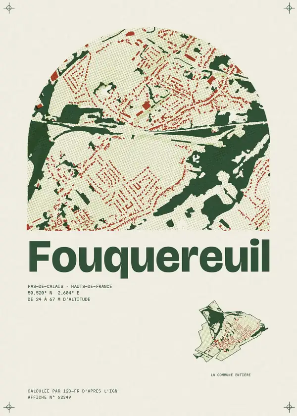 Affiche de Fouquereuil, calculée par 123-fr d'après l'IGN