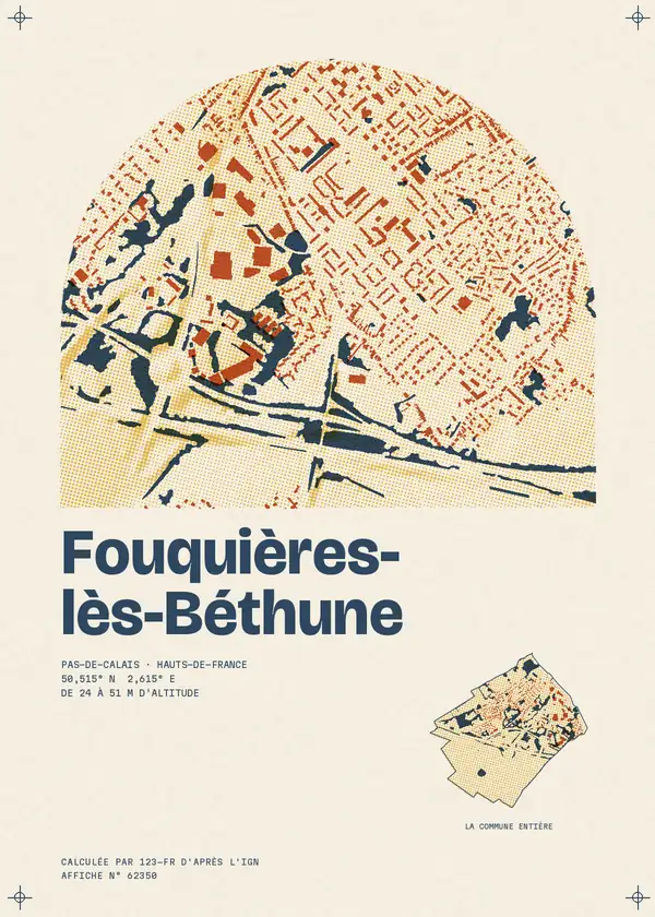 Affiche de Fouquières-lès-Béthune, calculée par 123-fr d'après l'IGN