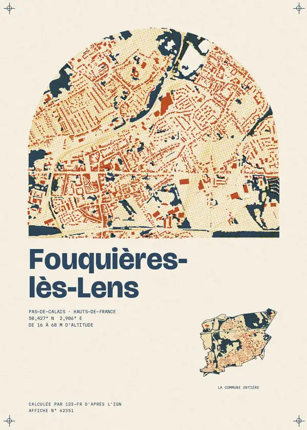 Affiche de Fouquières-lès-Lens, calculée par 123-fr d'après l'IGN