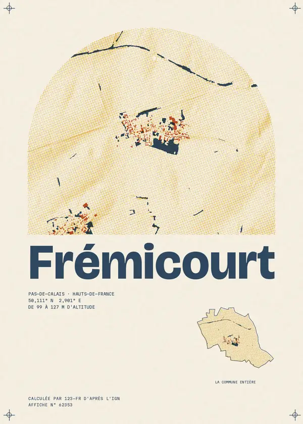 Affiche de Frémicourt, calculée par 123-fr d'après l'IGN