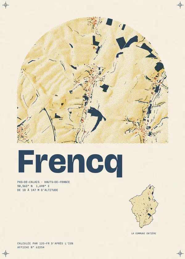 Affiche de Frencq, calculée par 123-fr d'après l'IGN