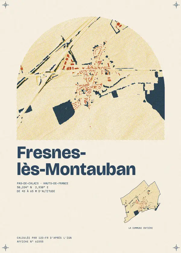 Affiche de Fresnes-lès-Montauban, calculée par 123-fr d'après l'IGN