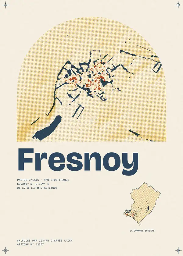 Affiche de Fresnoy, calculée par 123-fr d'après l'IGN