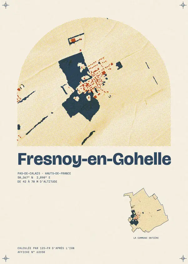 Affiche de Fresnoy-en-Gohelle, calculée par 123-fr d'après l'IGN